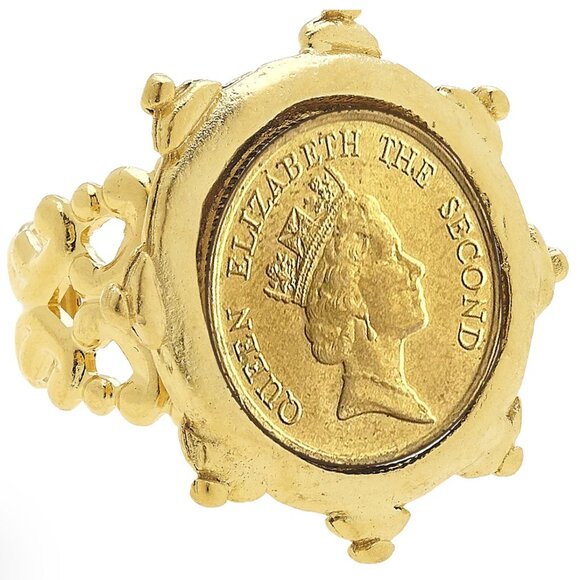 Susan Shaw Queen Elizabeth II Gold Coin Ring - Picture 1 of 6
